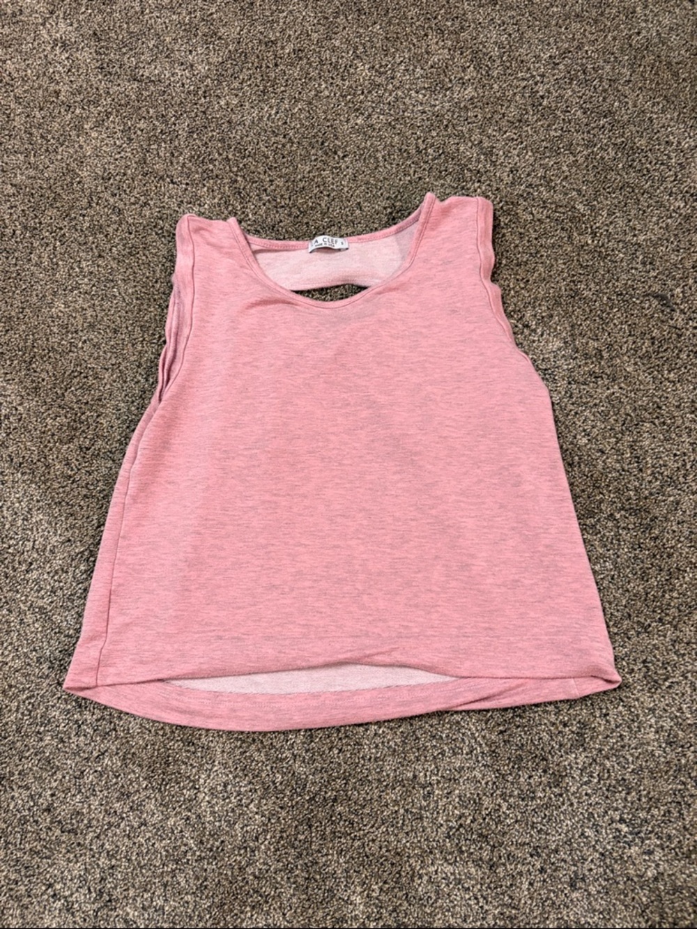 La Clef Pink Heathered Scoop Neck Tank Top
